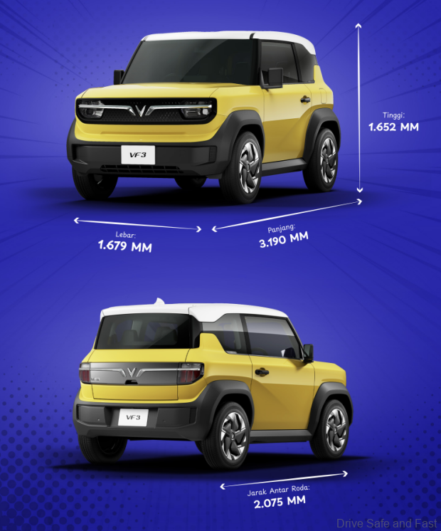 VinFast VF 3 measurements